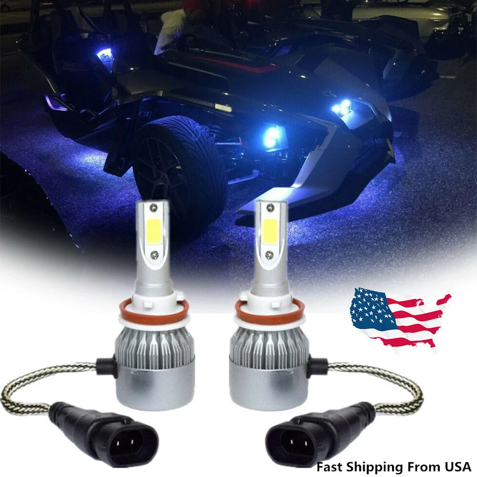 Bombillas LED azul hielo COB faros luz central PARA Polaris Slingshot S SL SLR LE Foto 2 de 4