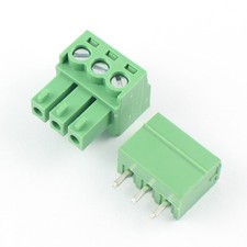 50Pcs 3.81mm Pitch 3 Pin Straight Screw Pluggable Terminal Block Plug Connector