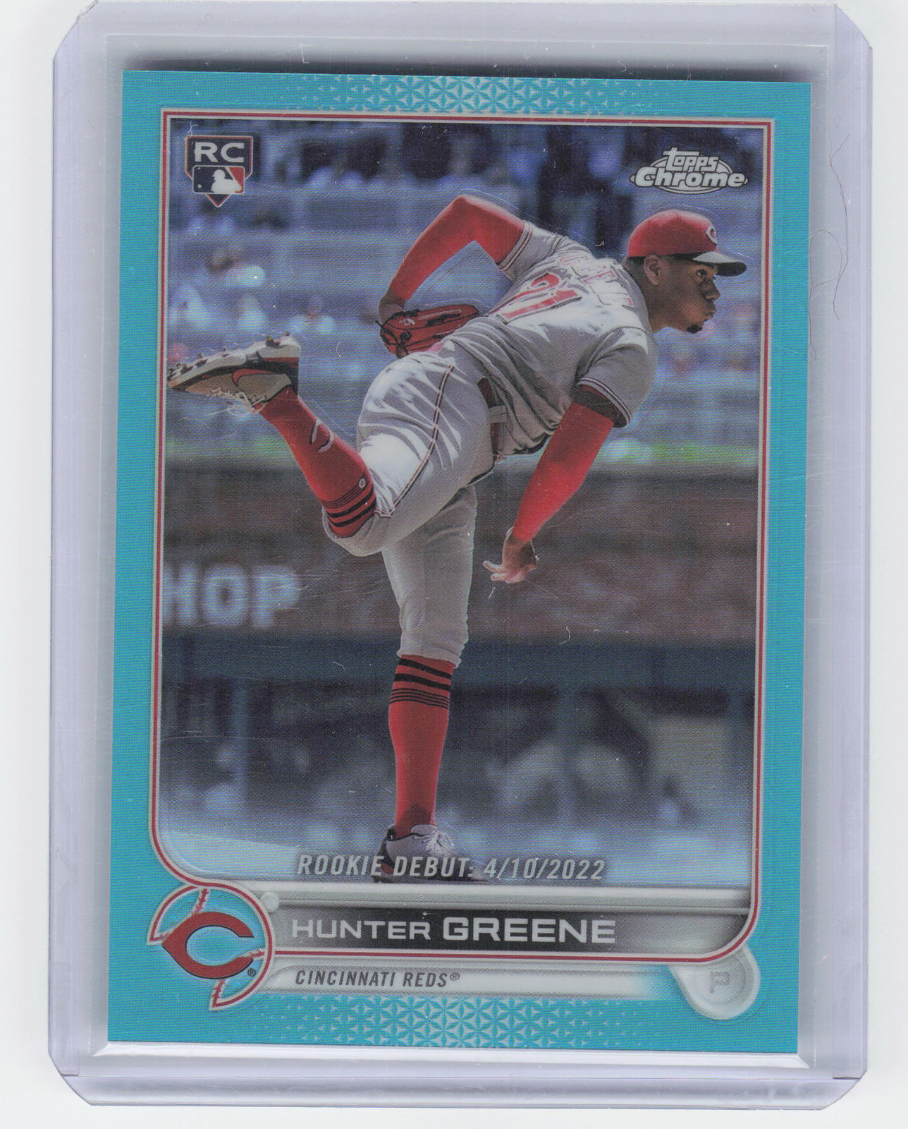 2022 Topps Chrome Update #USC93 Hunter Greene Aqua Refractor #/250