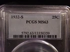 1932-S Washington Silver Quarter PCGS MS63