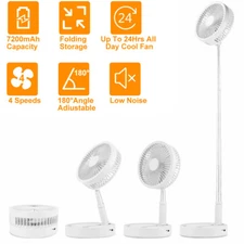 New Stand Fan Portable Folding Pedestal Telescopic Table Floor Fan USB Charging