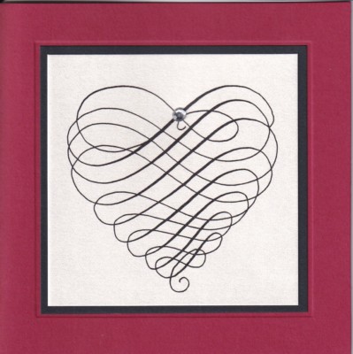 PAPYRUS VALENTINES CARD NIP MSRP $6.95 SWIRLY HEART CARD (N5)