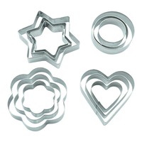 Ausstecher 12Er Set TerrassenpläTzchen In 4 Designs Herz Stern Blume Kreis Form