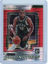 2021-22 OPTIC KHRIS MIDDLETON ELITE DOMINATORS RED PULSAR PRIZM #25 BUCKS