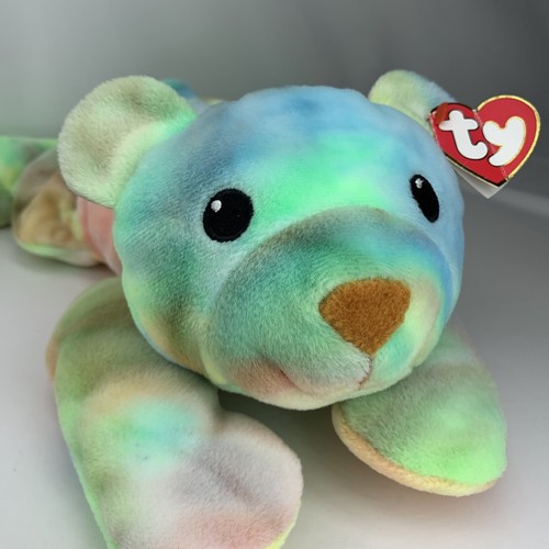 Sherbet - Bär - Ty Pillow Pals 1998 ZURÜCKGENOMMEN lebendiges Batik Stofftier Plüsch mit Etikett - Bild 12 von 12