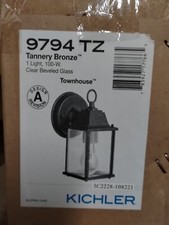 NEW Kichler 15.5 in. 1-100W Light Wall Sconce w/ Clear Outdoor 9794 TZ