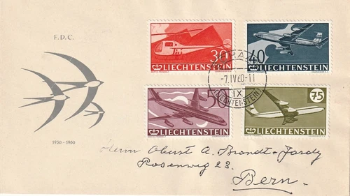 LIECHTENSTEIN: FDC airmail 1960 to Switzerland.