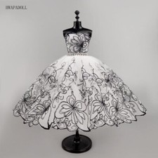 White Black Butterfly Ballet Tutu Dress For 11.5in. Girl Doll Outfit 1/6 Clothes