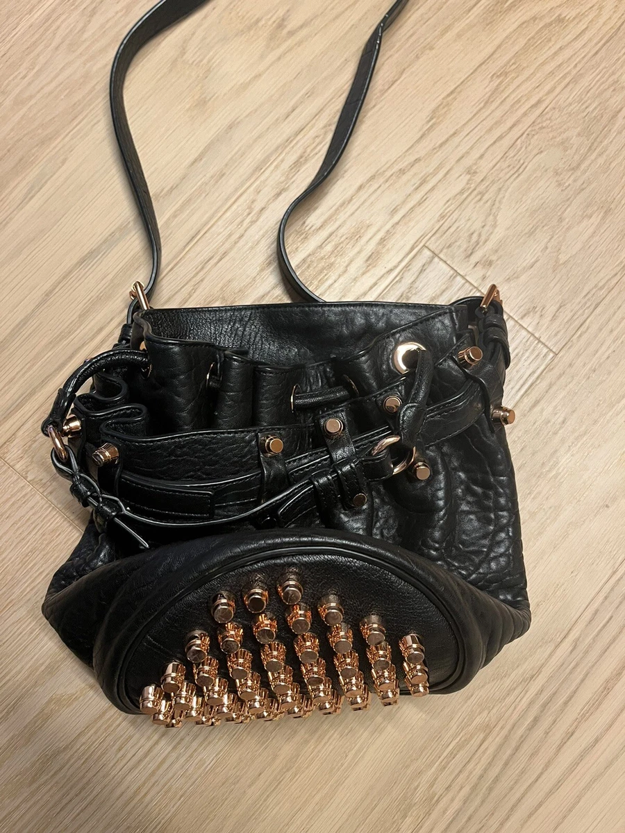 Black and shop gold bucket bag