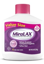 MiraLAX Laxative Powder for Gentle Constipation Relief, Stool Softener, 45 Doses