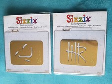 Lot of 2 Sizzix Simple Impressions Embossing Folder Chinese Character Heart Life