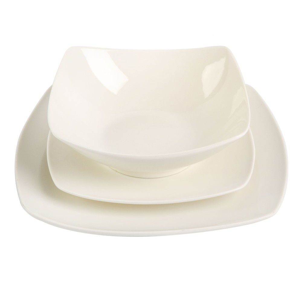 New Gibson Home Everyday Square Expanded 40-Piece Dinnerware Set
