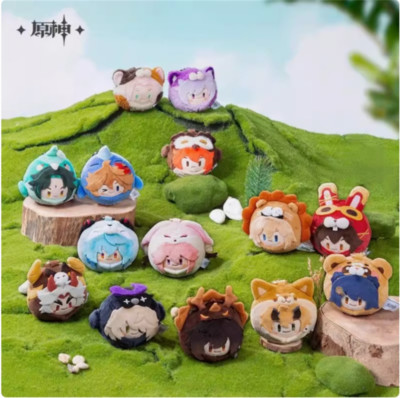 Official MIHOYO Genshin Impact 10CM Thoma Plush Keychain Doll Pendant Toy Gift