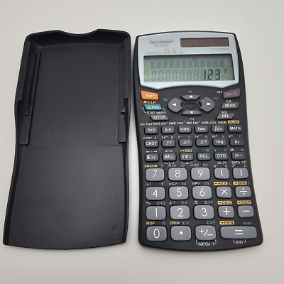 Sharp EL-520W Scientific Calculator Advanced D.A.L Fully working w/ cover
