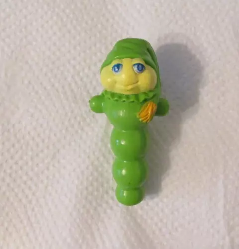 Vintage Gloworm Clip On Figure 1984 Hasbro Bradley Inc 2.75" Toy green worm