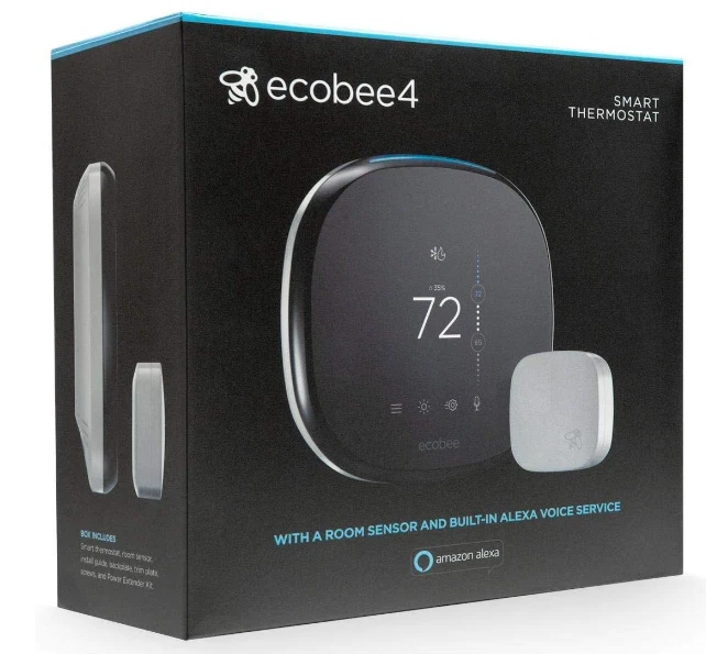 Ecobee4 Smart Programmable Thermostat -Room Sensor Included Black (EB-STATE4-01) - Image 4 of 4