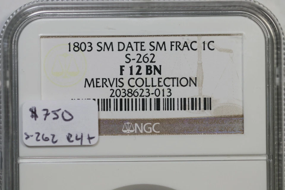 1803 S-262 R-4+ NGC F 12 Sm Date, Sm Frac Draped Bust Large Cent Coin 1c - Image 4 of 4