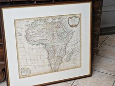 antik Karte Galerierahmen 80x74 ROBERT DE VAUGONDY historic map of africa 18Jh