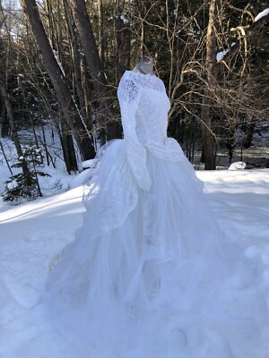Vintage 1950's Wedding Gown Dress Lace Sequins Pearls Embroidery