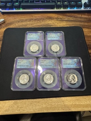1958 PROOF Washington SILVER Quarter 25c NGC 1962 1963 1962 Lot Of 5