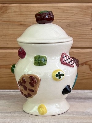 Vintage Cookies All Over Ginger Jar MCM 1950s Los Angeles Pottery 8  Rare