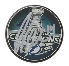 PATRICK MAROON TAMPA BAY LIGHTNING 2021 STANLEY CUP SIGNED LOGO PUCK WITH COA