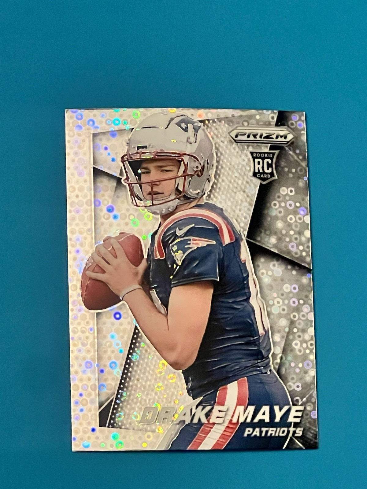 2024 Prizm DRAKE MAYE No Huddle RC Throwback Flashback SILVER DISCO ROOKIE CARD