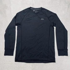 REI Base Layer Shirt Mens Medium Black Heavyweight Long Sleeve