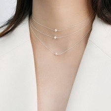 Dainty Freshwater Pearl Choker Necklace with S925 Silver Chain, Single Tiny Pear
