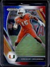 2021 Prizm Draft Picks Collegiate Greg Rousseau RC Red White and Blue #144