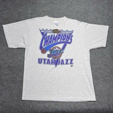 Vintage 1998 Logo 7 Utah Jazz Western Conference Champions T-Shirt XL RARE MENS