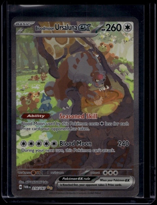 Pokemon TCG Bloodmoon Ursaluna ex 216/167 Twilight Masquerade Special NM