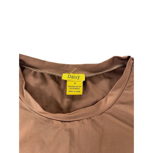Daisy Tan Brown Short Sleeve Crew Neck T-Shirt Women's Size Medium - Picture 3 of 6