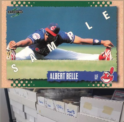 1995 Score #223 Albert Belle Samples SAMPLE in white letters - ML