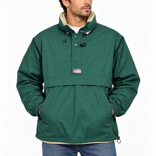 Vintage Chaps Ralph Lauren Anorak Pullover Jacket Mens XL Green Windbreaker - product listing photo