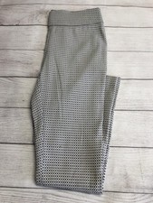 Apt. 9 Pants Womens 10 Black Ponte Slim Ankle Geometric Pull On Stretch Dress