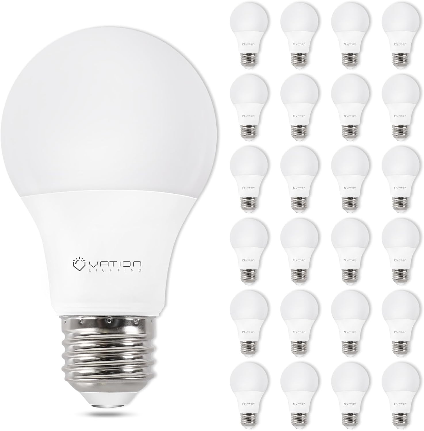 24 Pack A19 LED Light Bulb Daylight 5000K LED Bulbs, 60 Watt Equivalent, Efficie