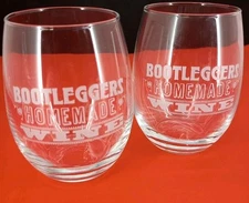 Bootleggers Homemade Wine Glasses  SET of 2