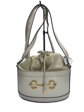 GUCCI Borsa a secchiello Horsebit 1955 in pelle bianca