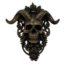 Skull with Horns Door Knocker