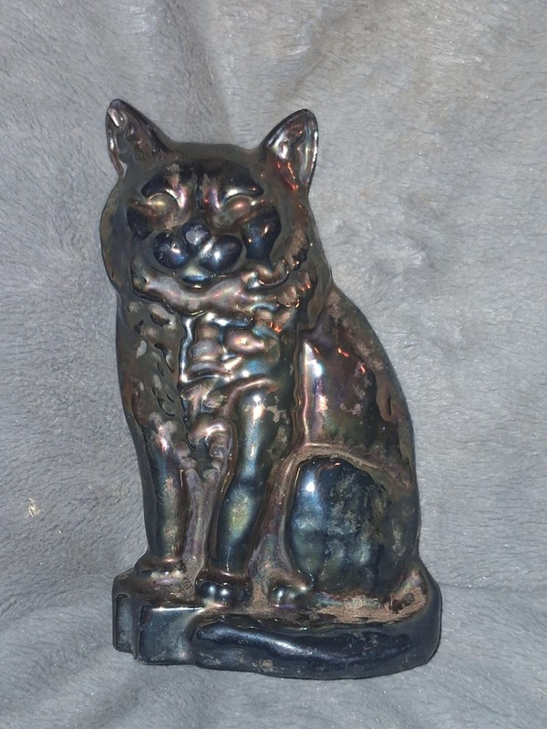 Cast Iron Cat Antoque Dooratop Antique Finish Home Decor Fireplace Holder