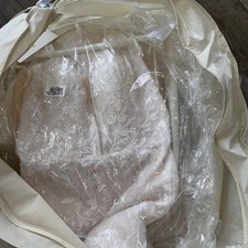 Pronovias Off White Pink Tulle V-Neck Sleeveless A-Line Beaded Dress 12
