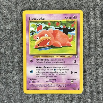 Vintage Pokemon Neo Genesis Slowpoke 73/111 Common Very Good