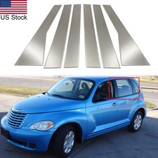 6pcs Chrome Pillar Posts Door Window Trim Covers For 2001-10 Chrysler Pt Cruiser