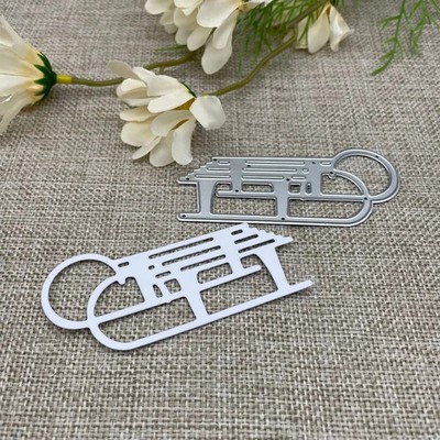 Winter Vintage Sled Metal Cutting Dies Scrapbooking Card Making Craft