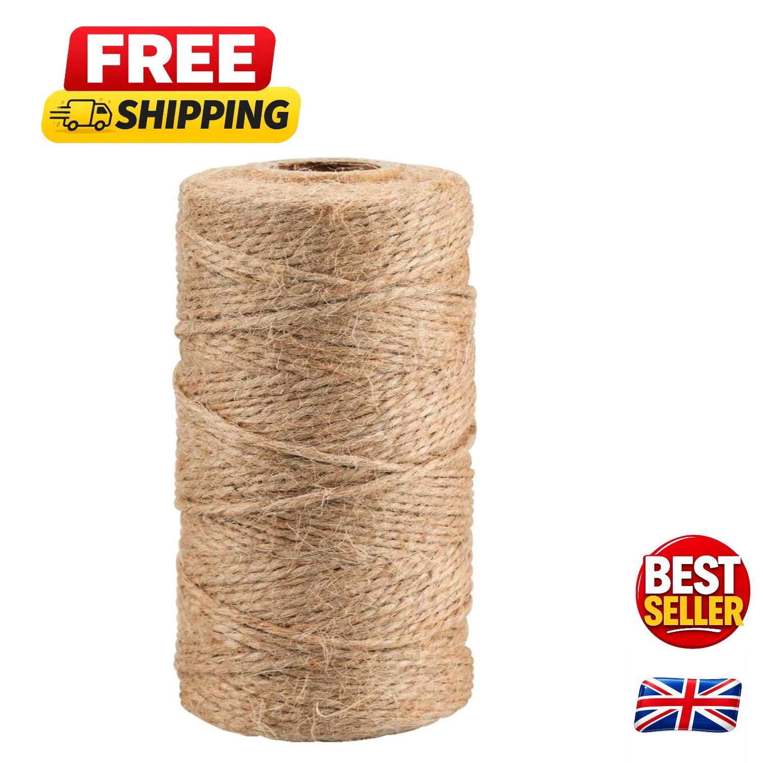100M Jute Twine String: Natural Thin Jute String Rope 2Ply Craft Garden Twine...