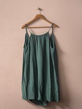 SHEIN Curve Green Gauzy Mini Dress w/ Tied U-Back