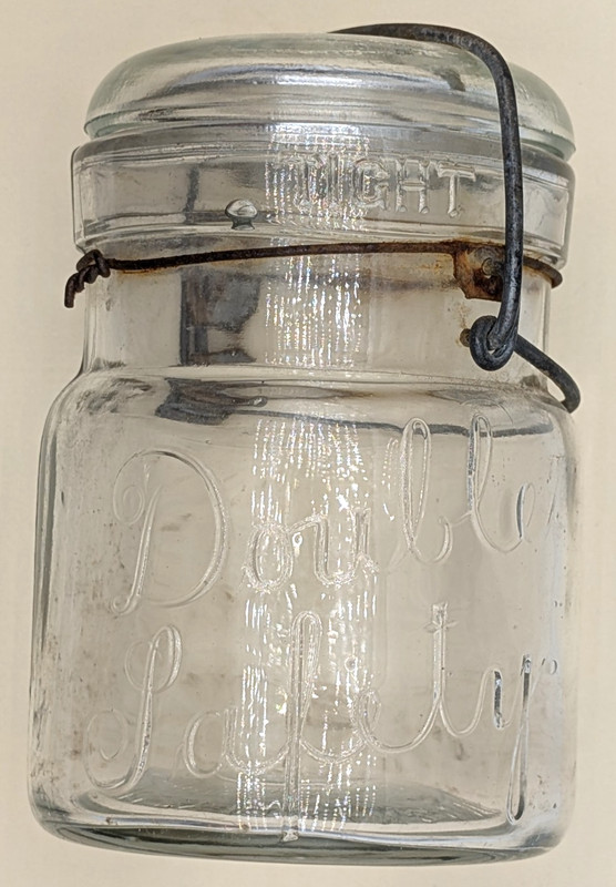 Antique Double Safety Quart mason jar Smalley, Kivland & Onthank Free shipping