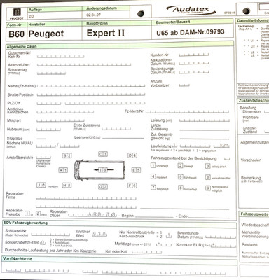 Peugeot   Expert II   U65  ab DAM-Nr.09793  Explosionszeichnung audatex  (PE-10)