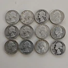 New ListingLot Of 12 Washington Quarters 90% Silver